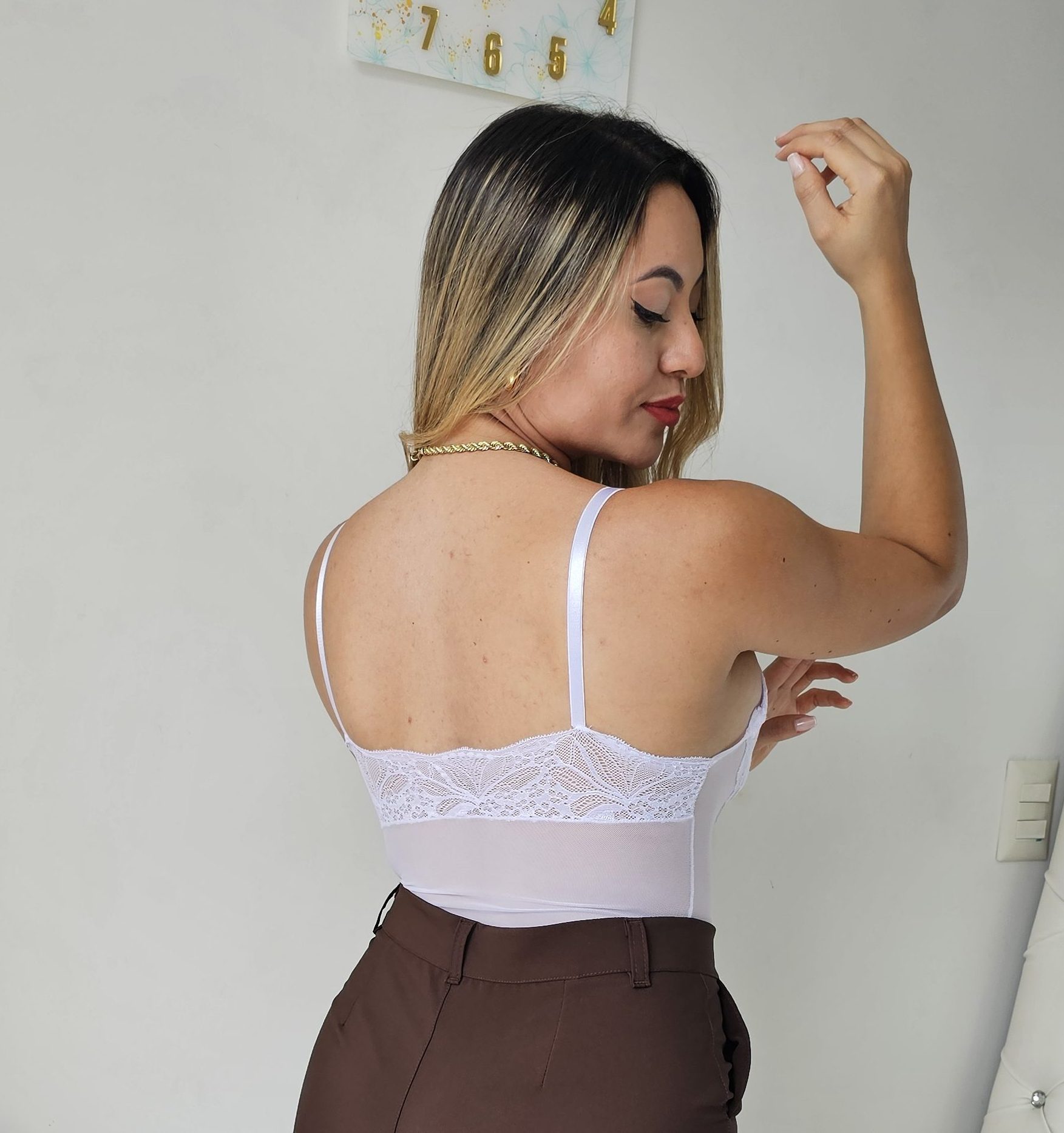 Body Bustier Encaje y Malla 'Noche Romance'