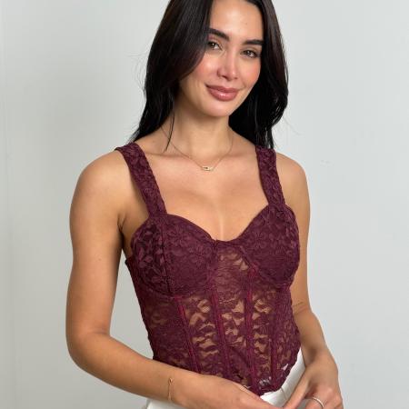 corset ajustable en espalda blonda forrado