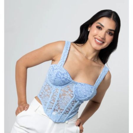 corset ajustable en espalda blonda forrado