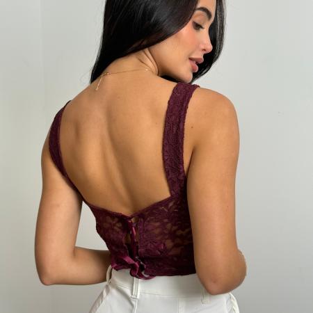 corset ajustable en espalda blonda forrado