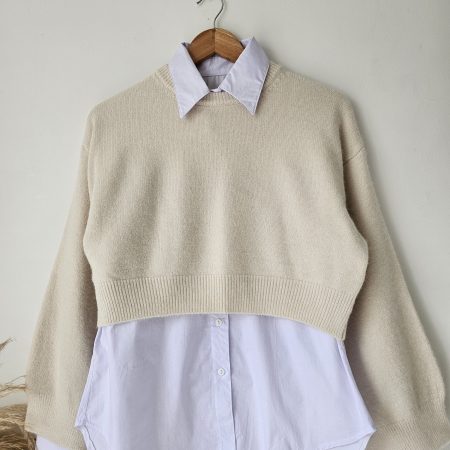 Saco tejido para mujer con diseño de rombos. Suéter de punto suave cuello redondo. Saco de hilo grueso para invierno o clima frío. Moda femenina Jessi Boutique